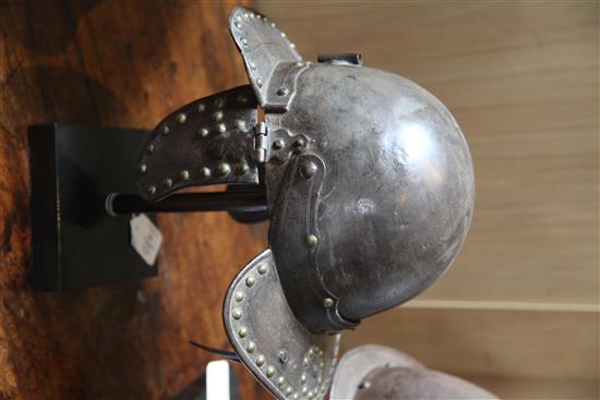 A Cromwellian helmet,